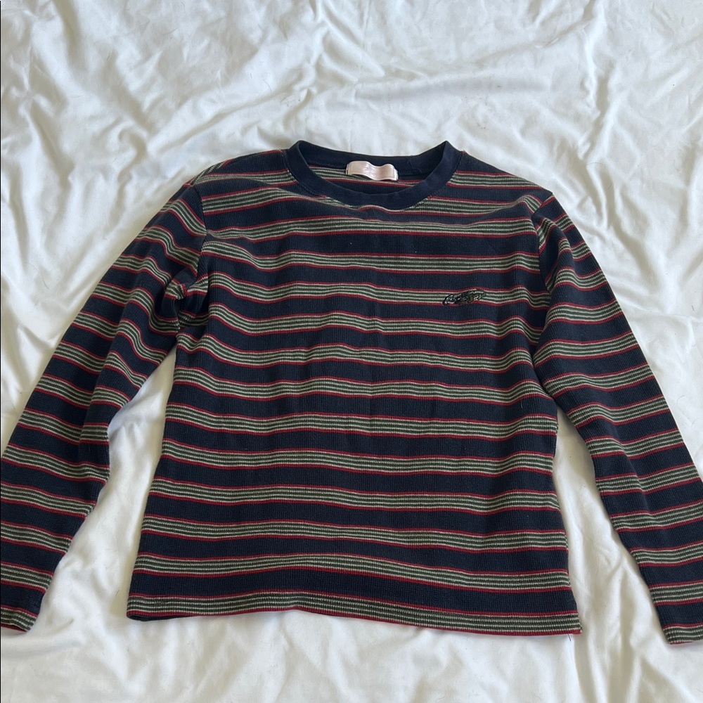 Navy Striped Long Sleeve Kids Tee